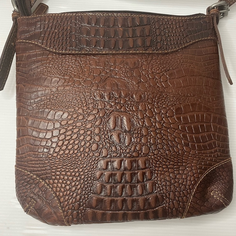 Jack Georges HORNBACK CROCO SERENA CROSSBODY BAG Brown - Picture 10 of 13
